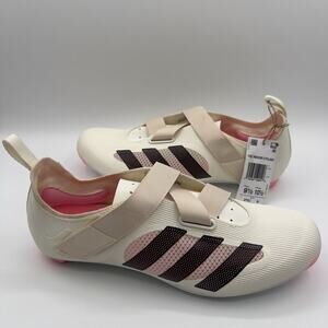 Adidas The Indoor Cycling Mens Size 9.5 Shoes Off White Shadow Maroon 3-Bolt NEW